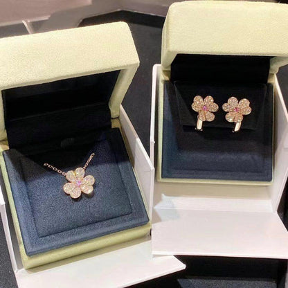 [Amore]FRIVOLE PINK GOLD FLOWER DIAMOND EARRINGS