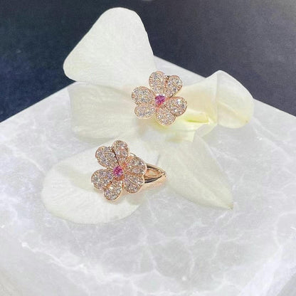[Amore]FRIVOLE PINK GOLD FLOWER DIAMOND EARRINGS