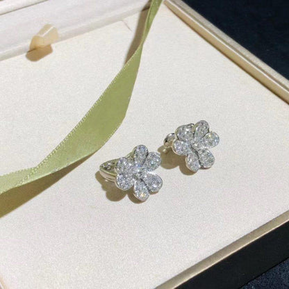 [Amore]FRIVOLE SILVER FLOWER DIAMOND EARRINGS