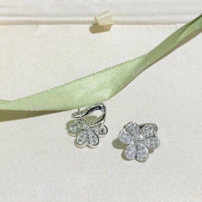 [Amore]FRIVOLE SILVER FLOWER DIAMOND EARRINGS