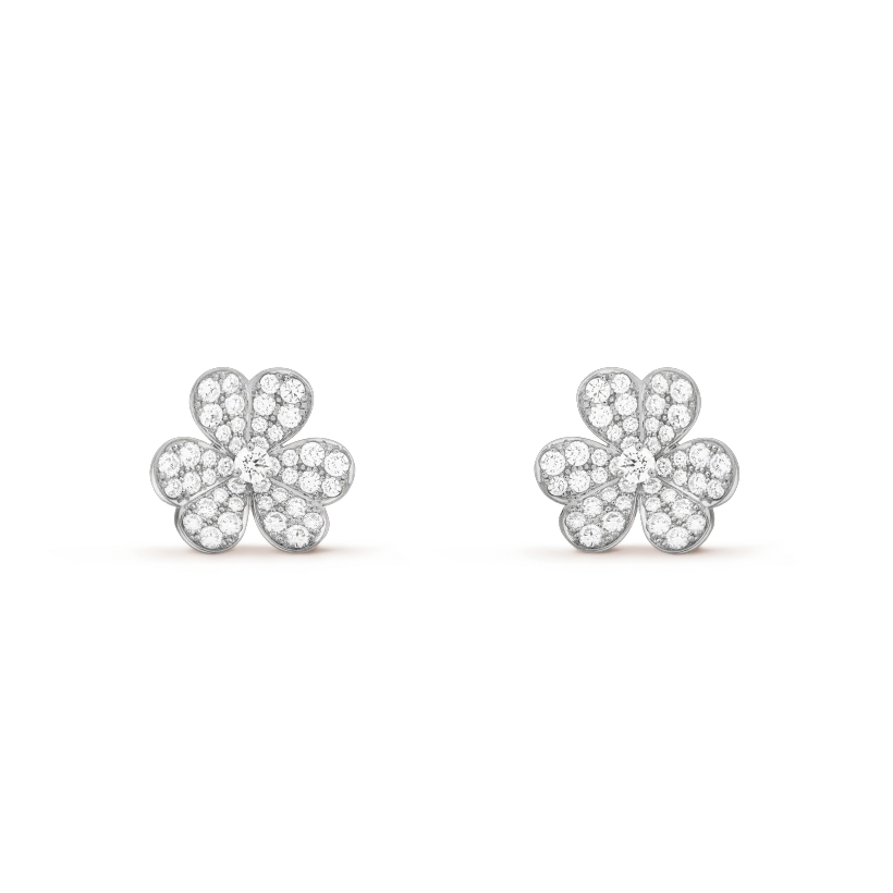 [Amore]FRIVOLE SILVER FLOWER DIAMOND EARRINGS