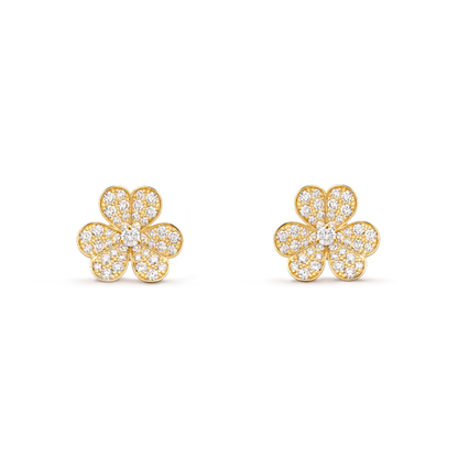 [Amore]FRIVOLE GOLD FLOWER DIAMOND EARRINGS