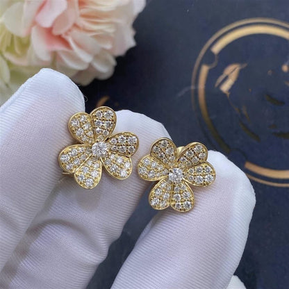 [Amore]FRIVOLE GOLD FLOWER DIAMOND EARRINGS