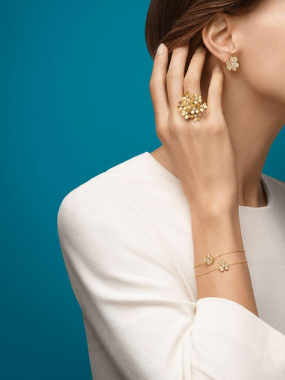 [Amore]FRIVOLE GOLD FLOWER DIAMOND EARRINGS