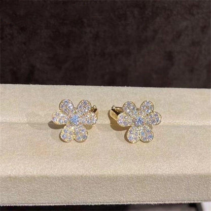 [Amore]FRIVOLE GOLD FLOWER DIAMOND EARRINGS