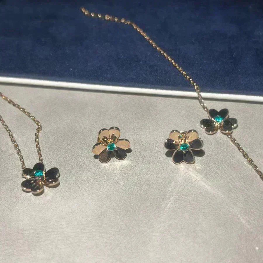 [Amore]FRIVOLE  FLOWER MALACHITE EARRINGS