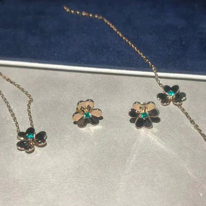[Amore]FRIVOLE  FLOWER MALACHITE EARRINGS