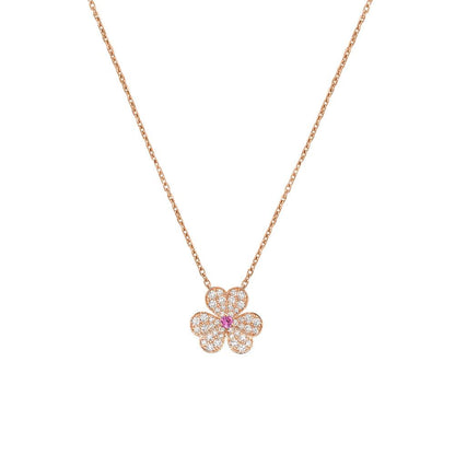 [Amore]FRIVOLE ROSE GOLD FLOWER DIAMOND NECKLACE