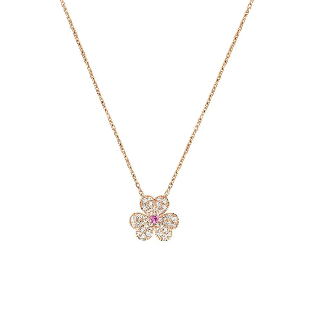 [Amore]FRIVOLE ROSE GOLD FLOWER DIAMOND NECKLACE