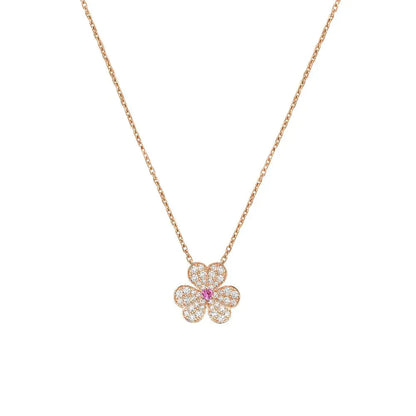 [Amore]FRIVOLE ROSE GOLD FLOWER DIAMOND NECKLACE