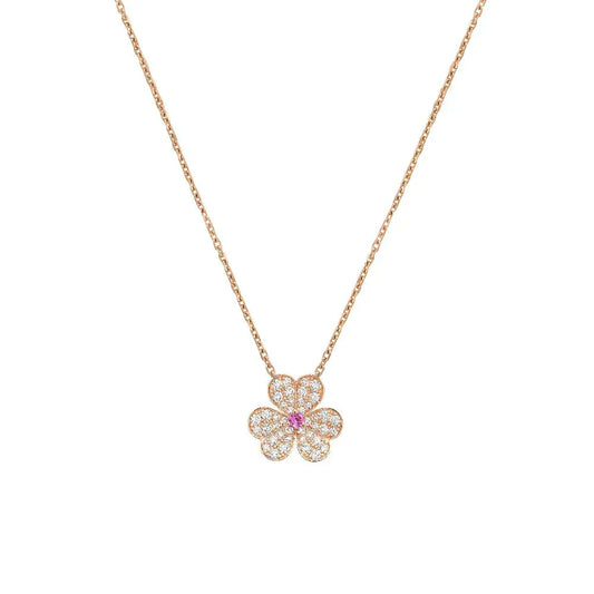 [Amore]FRIVOLE ROSE GOLD FLOWER DIAMOND NECKLACE