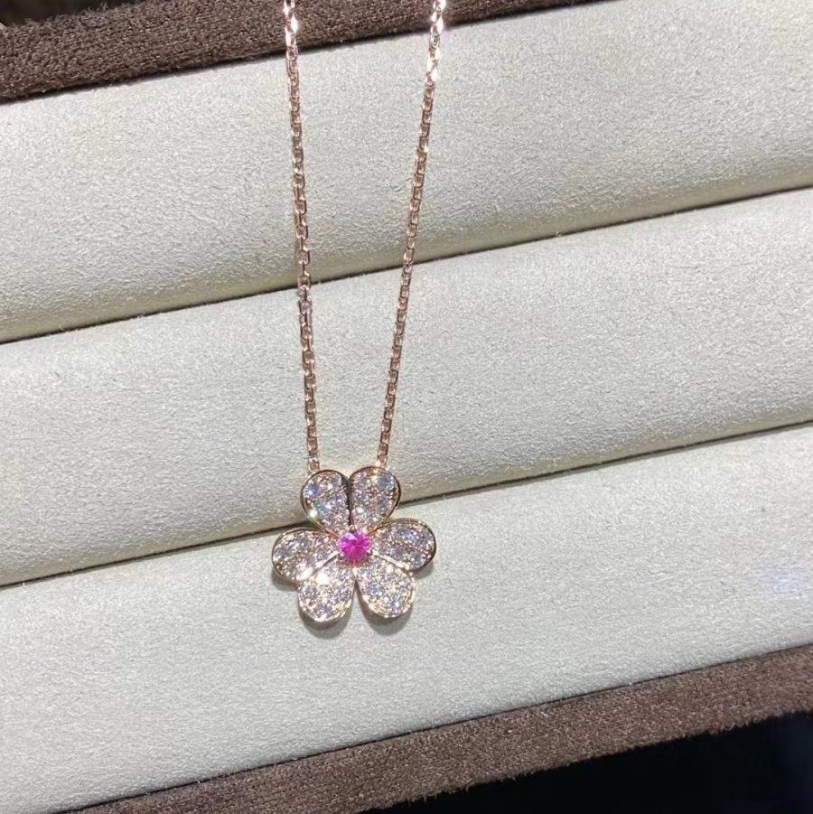 [Amore]FRIVOLE ROSE GOLD FLOWER DIAMOND NECKLACE