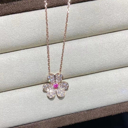 [Amore]FRIVOLE ROSE GOLD FLOWER DIAMOND NECKLACE