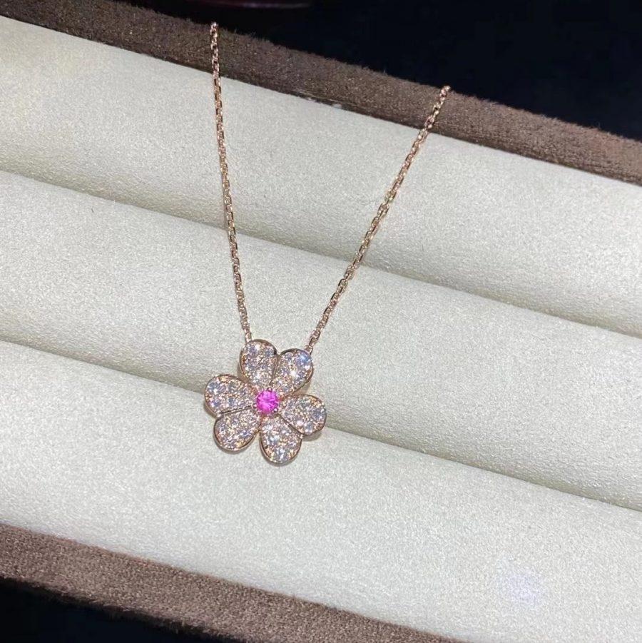 [Amore]FRIVOLE ROSE GOLD FLOWER DIAMOND NECKLACE