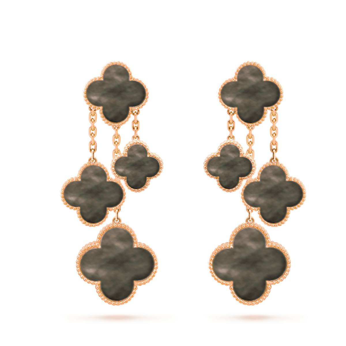 [Amore]CLOVER EARRINGS DARK MOP 4 MOTIFS ROSE GOLD