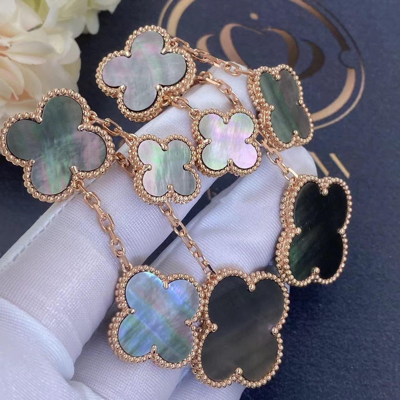 [Amore]CLOVER EARRINGS DARK MOP 4 MOTIFS ROSE GOLD
