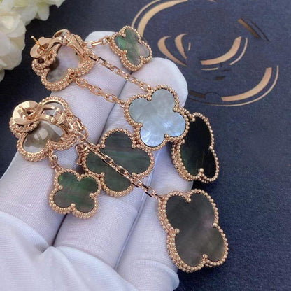 [Amore]CLOVER EARRINGS DARK MOP 4 MOTIFS ROSE GOLD
