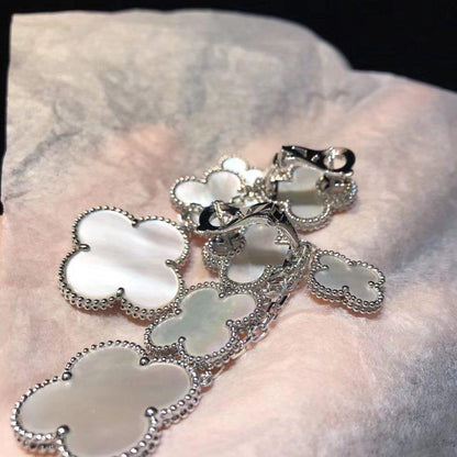 [Amore]CLOVER EARRINGS WHITE MOP 4 MOTIFS SILVER