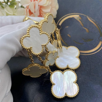[Amore]CLOVER EARRINGS WHITE MOP 4 MOTIFS GOLD