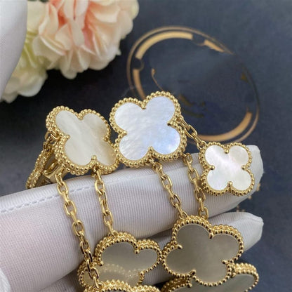 [Amore]CLOVER EARRINGS WHITE MOP 4 MOTIFS GOLD