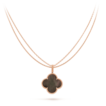 [Amore]CLOVER 25MM GOLD DARK MOP BIG CLOVER NECKLACE