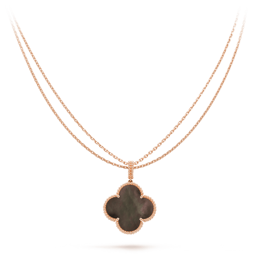 [Amore]CLOVER 25MM GOLD DARK MOP BIG CLOVER NECKLACE