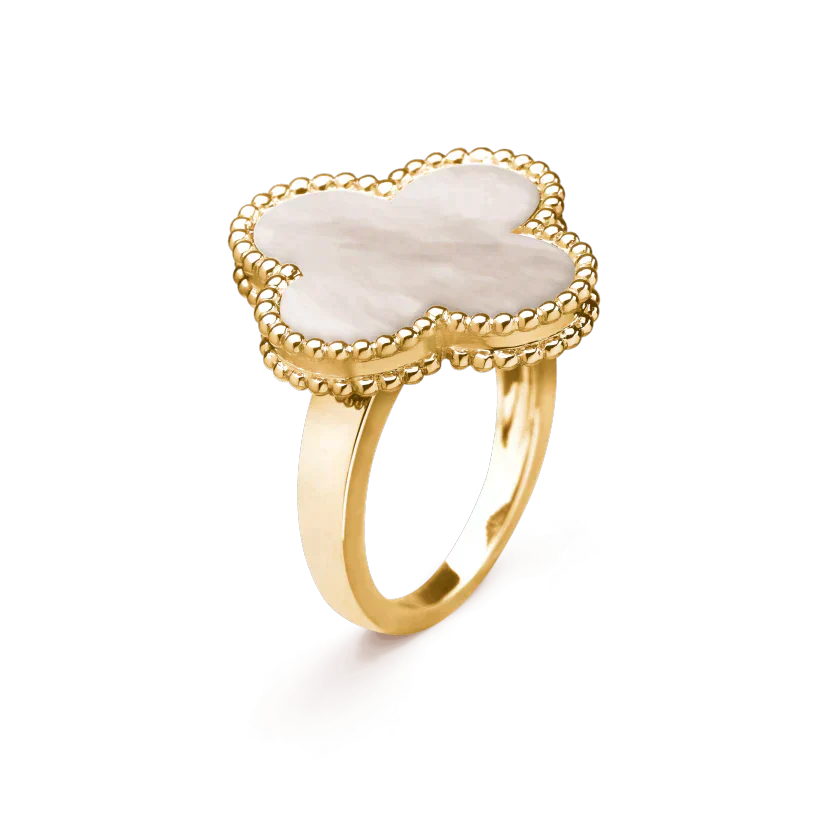 [Amore]CLOVER WHITE MOP RING