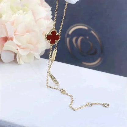 [Amore]CLOVER  CARNELIAN SINGLE FLOWER BRACELET