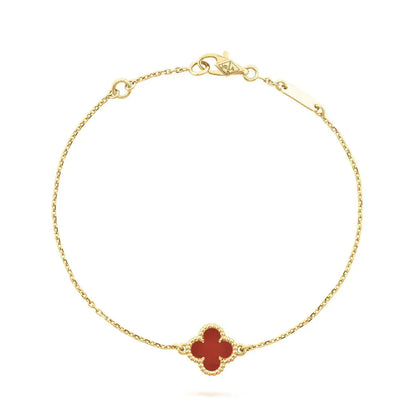 [Amore]CLOVER  CARNELIAN SINGLE FLOWER BRACELET