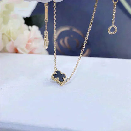 [Amore]CLOVER ONYX SINGLE FLOWER BRACELET