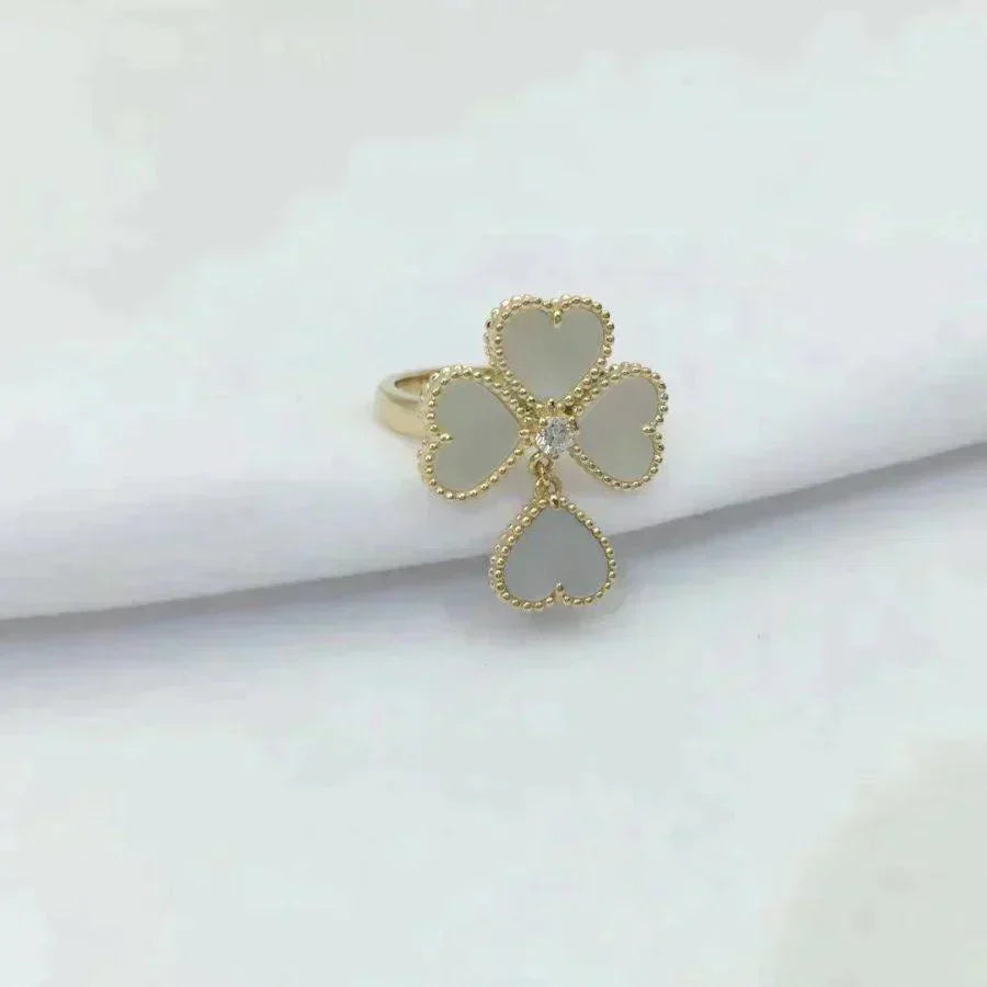 [Amore]SWEET CLOVER WHITE MOP RING