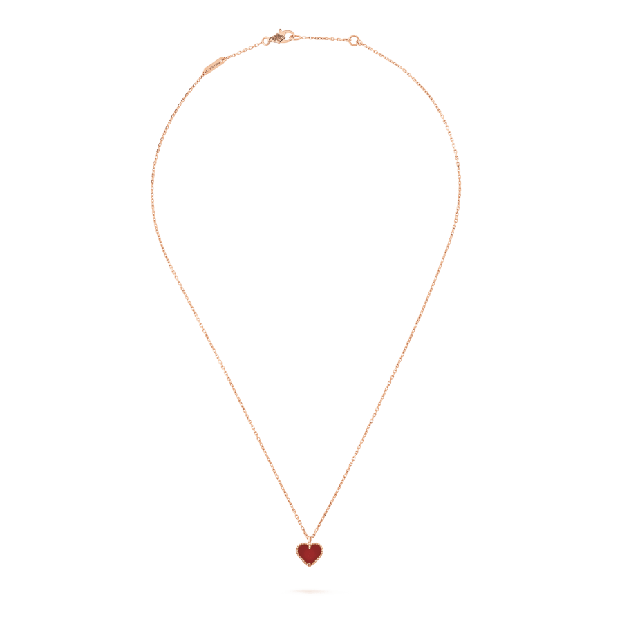 [Amore]SWEET CLOVER CARNELIAN HEART NECKLACE