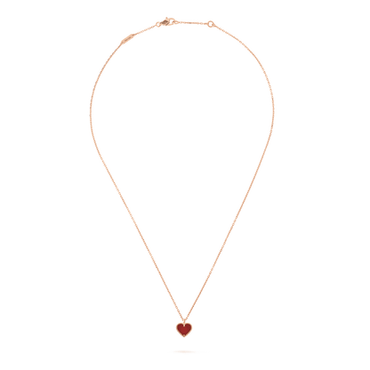 [Amore]SWEET CLOVER CARNELIAN HEART NECKLACE