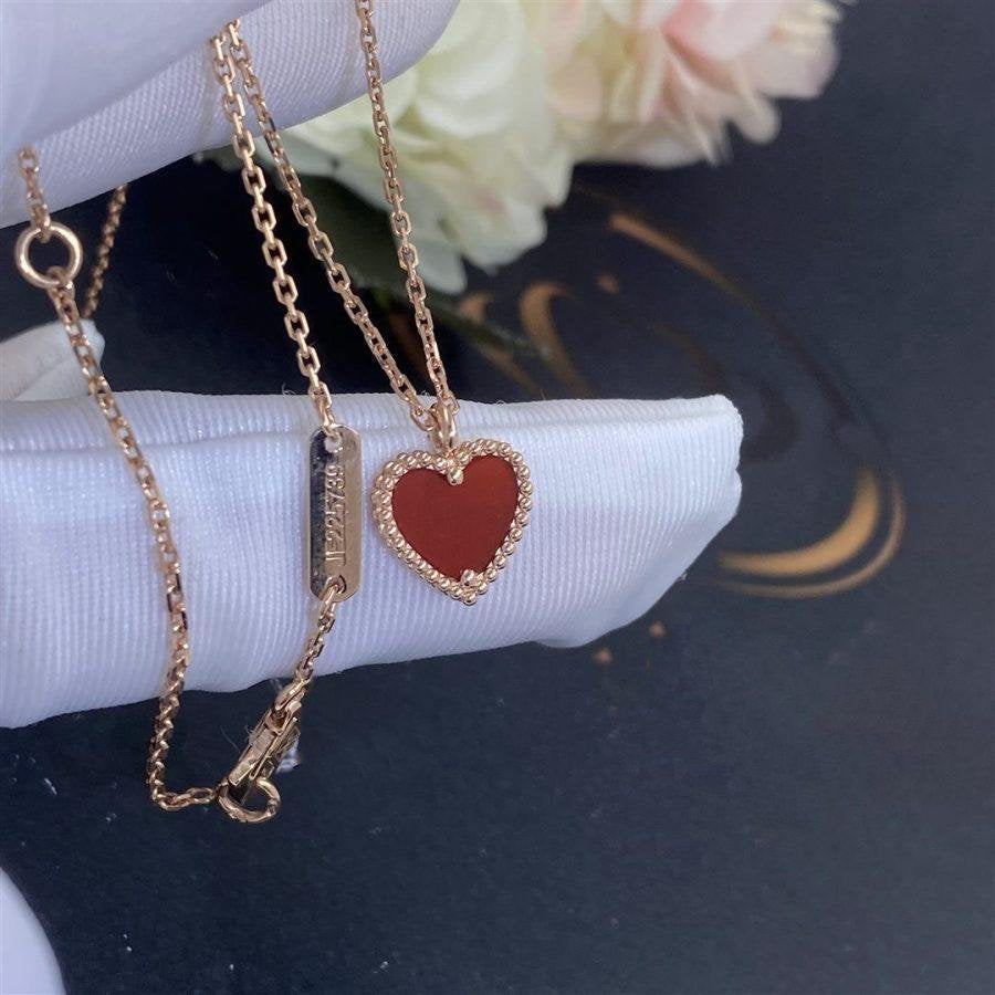 [Amore]SWEET CLOVER CARNELIAN HEART NECKLACE