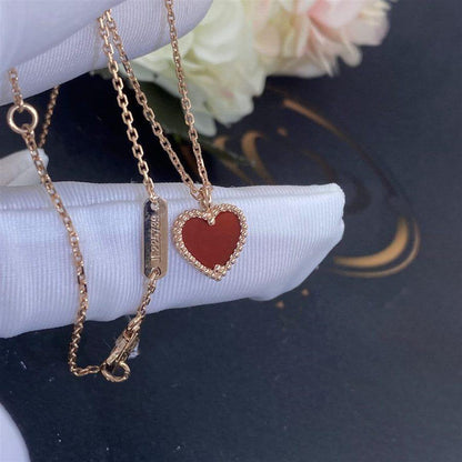 [Amore]SWEET CLOVER CARNELIAN HEART NECKLACE