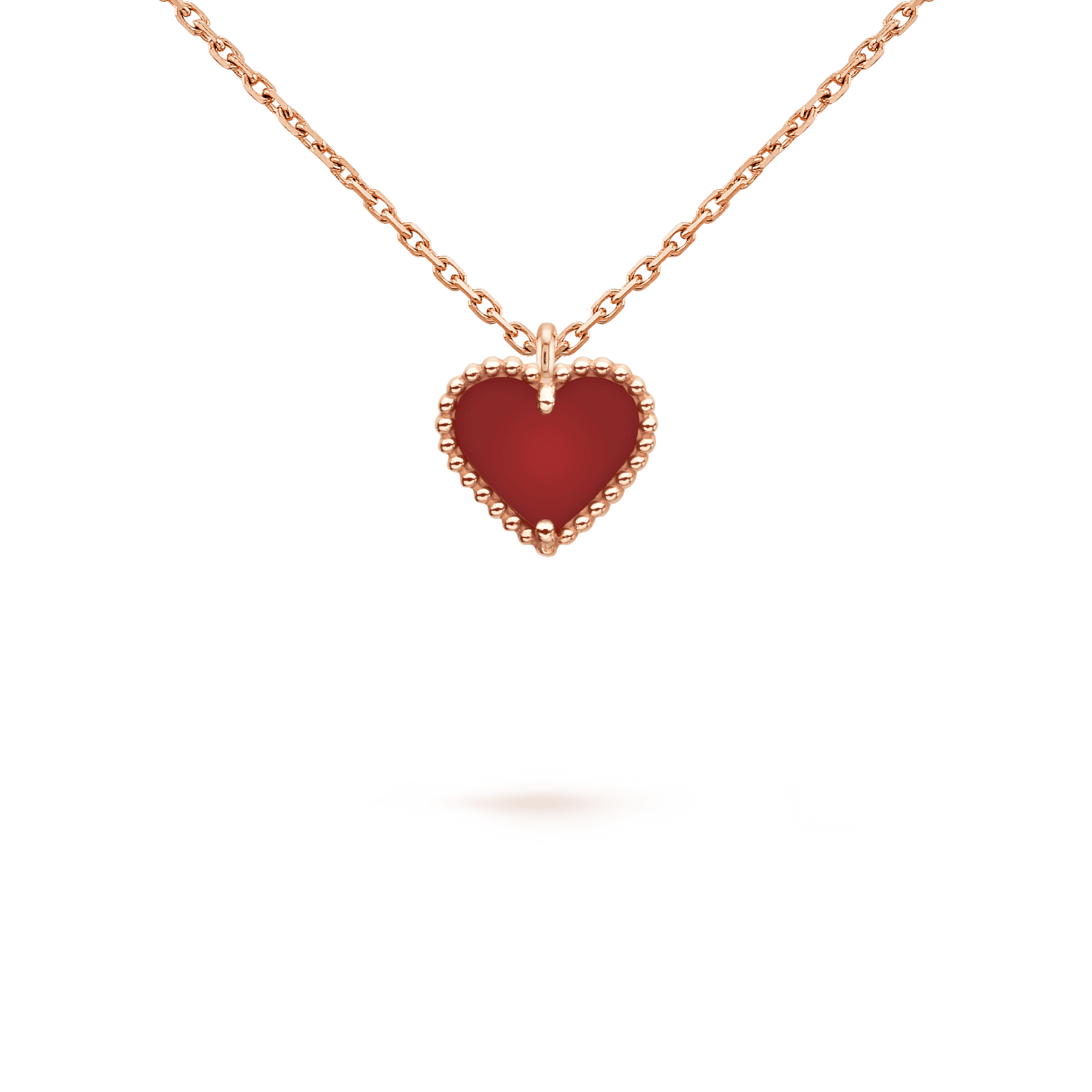 [Amore]SWEET CLOVER CARNELIAN HEART NECKLACE
