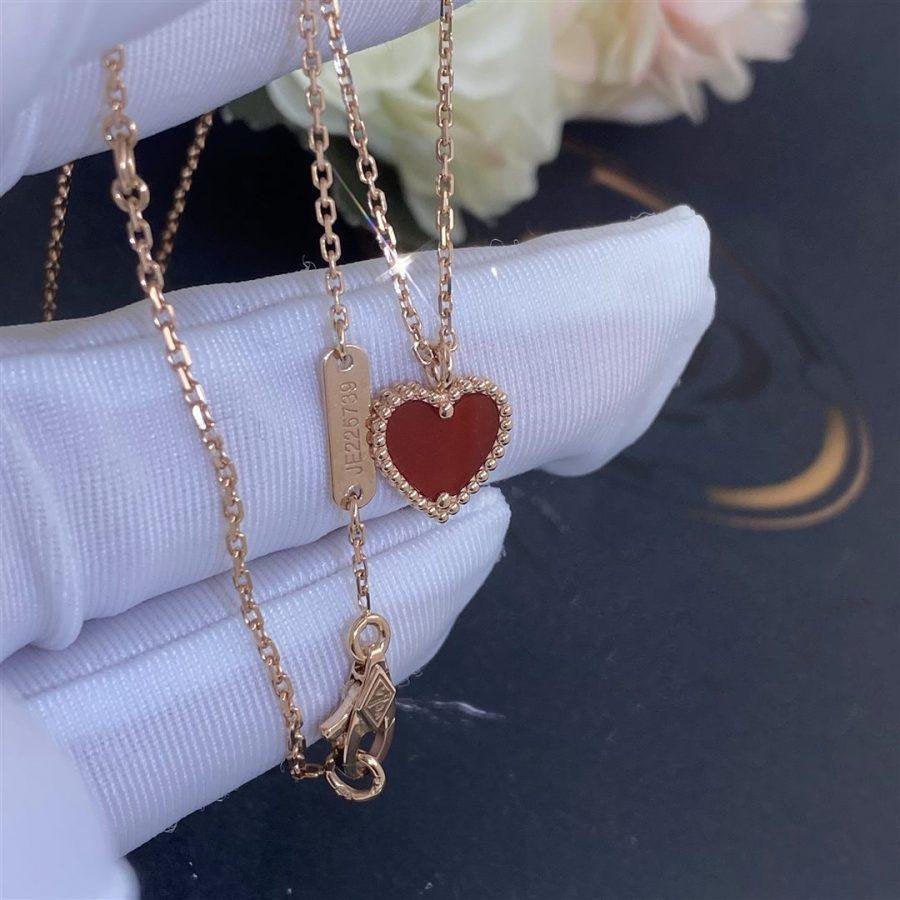 [Amore]SWEET CLOVER CARNELIAN HEART NECKLACE