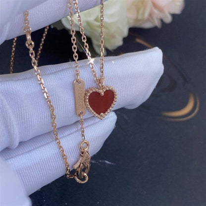 [Amore]SWEET CLOVER CARNELIAN HEART NECKLACE