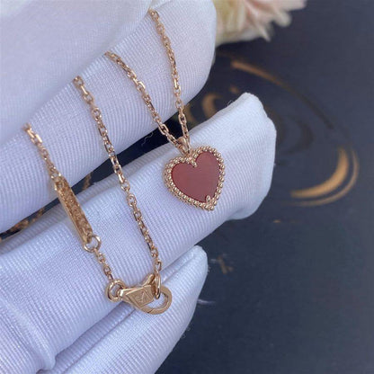 [Amore]SWEET CLOVER CARNELIAN HEART NECKLACE