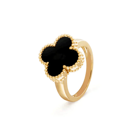 [Amore]CLOVER ONYX RING