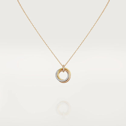 [Amore]TRINITY NECKLACE SILVER GOLD PINK GOLD DIAMONDS