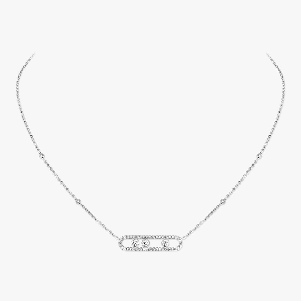 [Amore] Move Pave_ Rose Gold Diamond Necklace