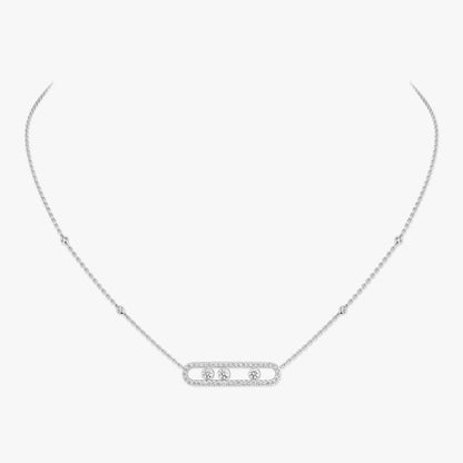 [Amore] Move Pave_ Rose Gold Diamond Necklace