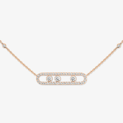 [Amore] Move Pave_ Rose Gold Diamond Necklace