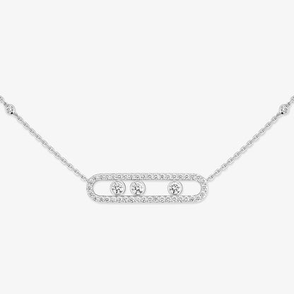 [Amore] Move Pave_ Rose Gold Diamond Necklace