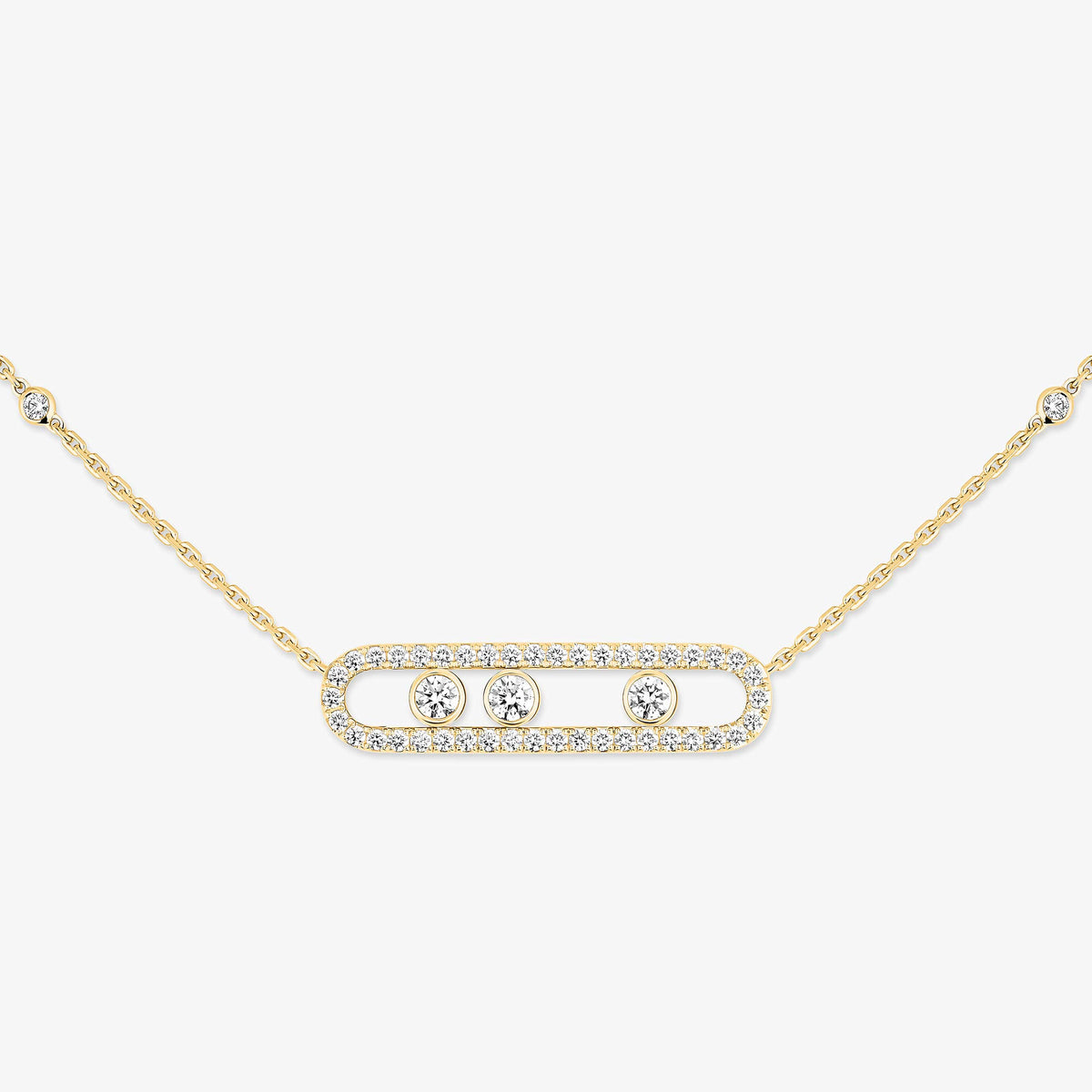 [Amore] Move Pave_ Rose Gold Diamond Necklace