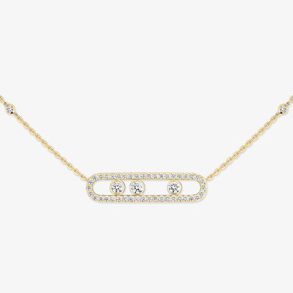 [Amore] Move Pave_ Rose Gold Diamond Necklace