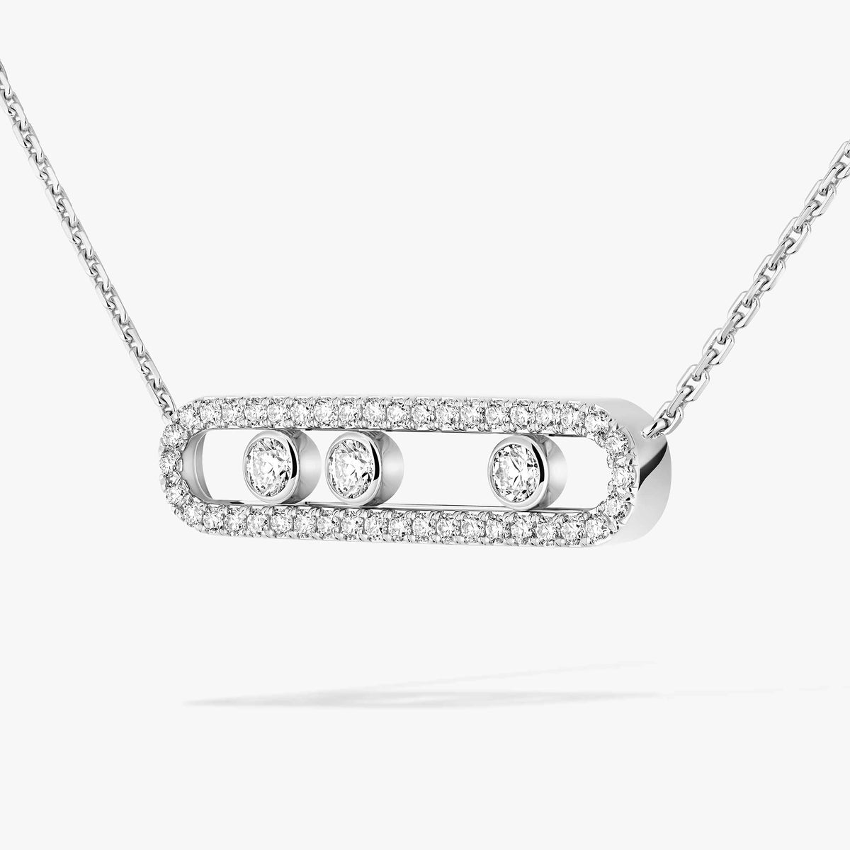 [Amore] Move Pave_ Rose Gold Diamond Necklace