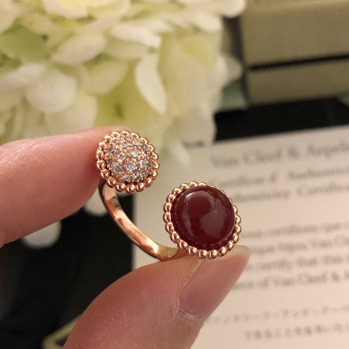 [Amore]PERLEE COULEURS DIAMOND ROSE GOLD BETWEEN THE FINGER RING