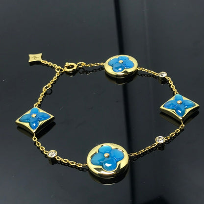 [Amore]STAR AND SUN 4 MOTIF BLUE BRACELET